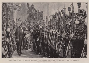 A abertura da Assembléia francesa, os guardas saudando o presidente da Câmara